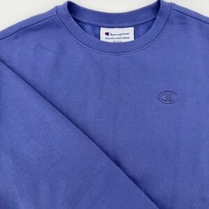 Champion Sweatshirt Womens XS Blue Crewneck Embroidered Logo Fleece Pullover